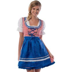 Boeren Tirol & Oktoberfest Kostuum | Hilda Hefe Bierfeest Dirndl Blauw | Vrouw | Maat 36 | Bierfeest | Verkleedkleding